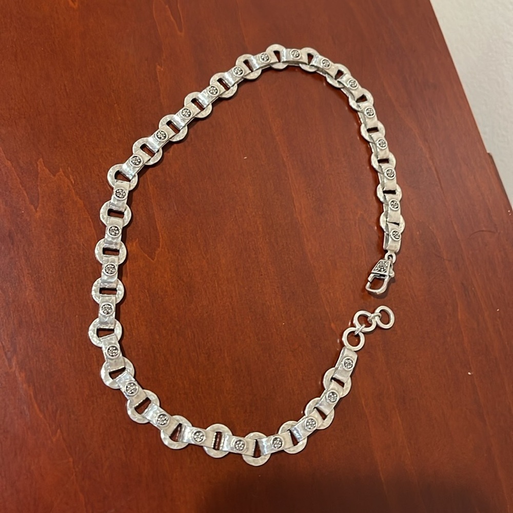 Sterling Silver Link Necklace w/Scrollwork & Granulation *Price Firm* - Picture 4 of 12